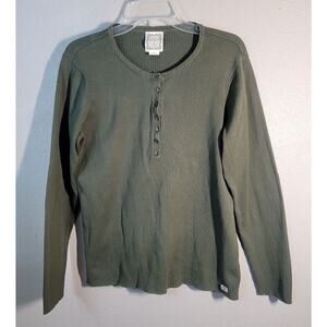 Ralph Lauren Polo Women's Long Sleeve pull over shirt Green Size XL Ribbed